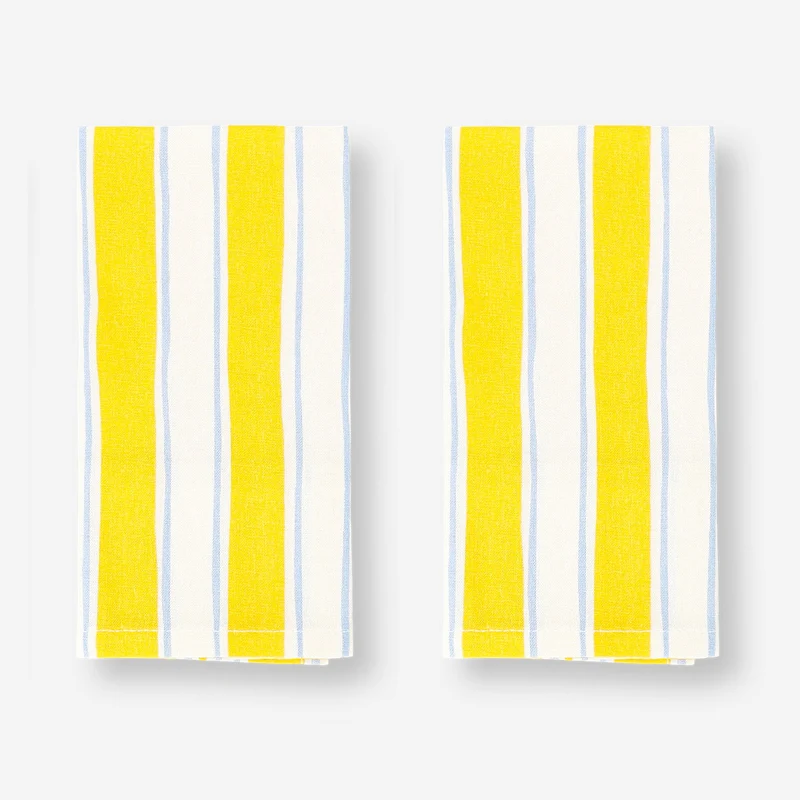Yellow striped fabric napkins - 2 pcs
