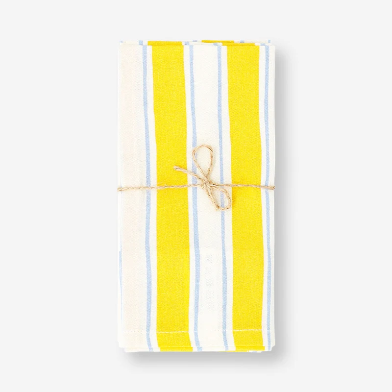 Yellow striped fabric napkins - 2 pcs