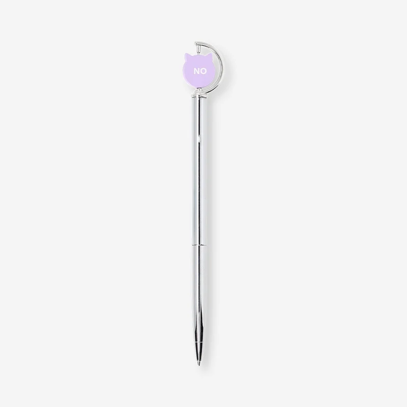 Ballpoint pen - Spinning metal top with text