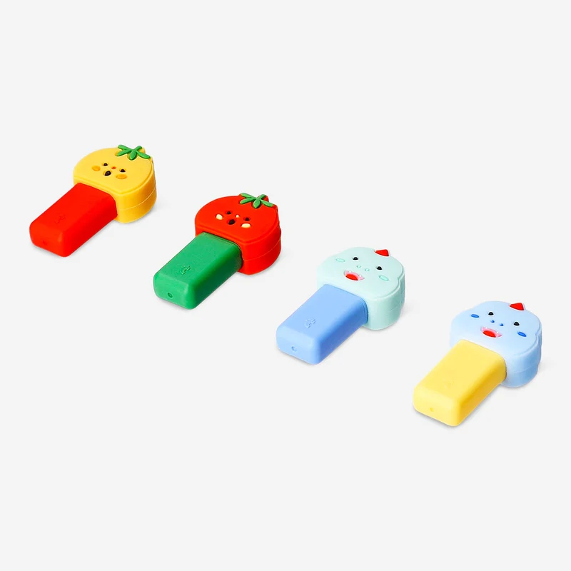 Dinosaur and tomato highlighters - 4 pcs
