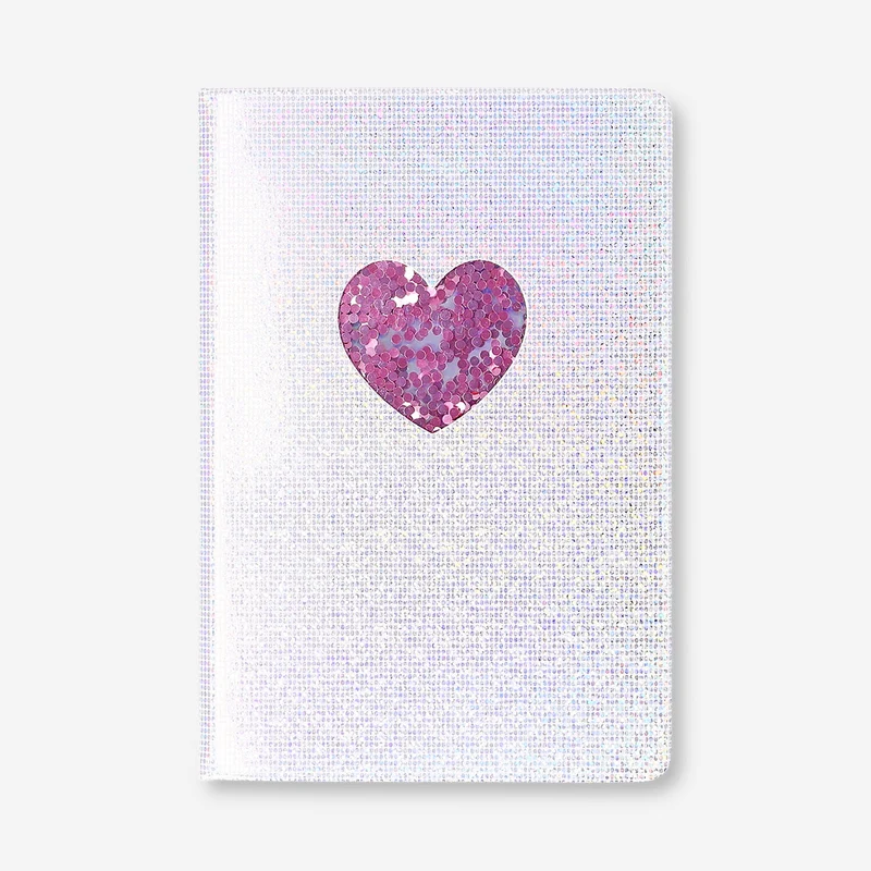A5 holographic notebook with heart