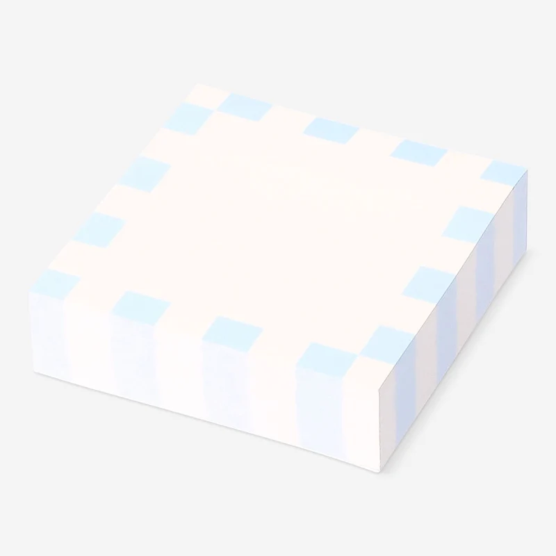 Blue chequered sticky memos