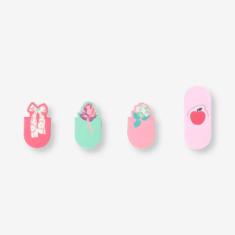 Floral magnetic bookmarks - 4 pcs