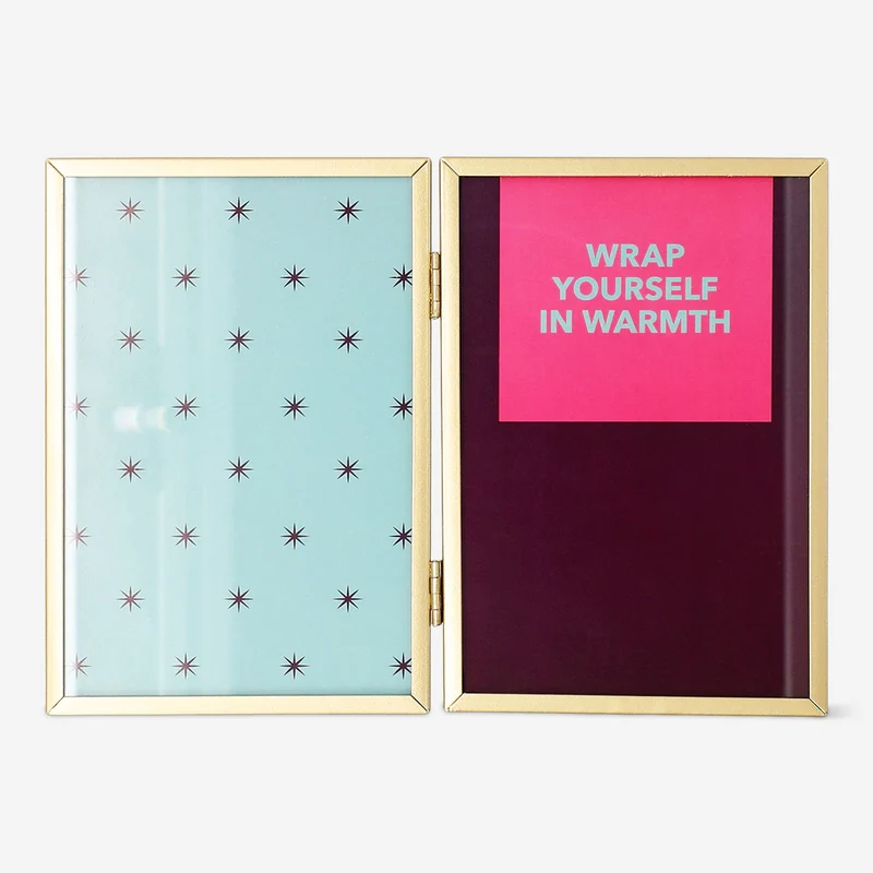 Double gold picture frame - 22x16 cm