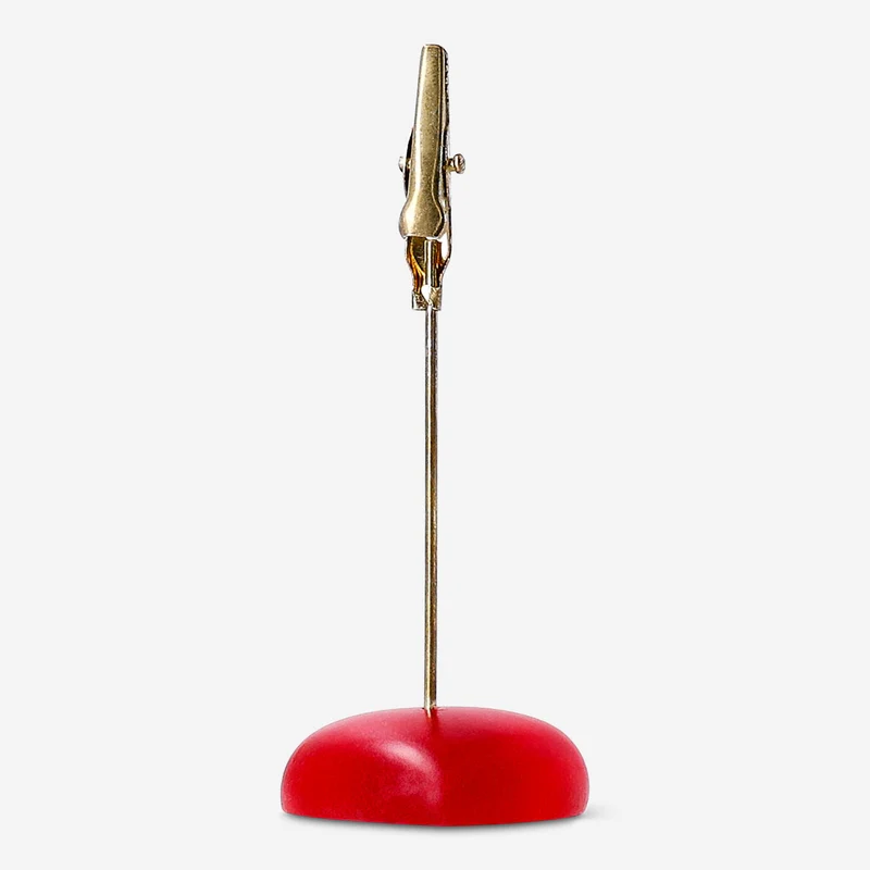 Red heart memo holder - 9 cm
