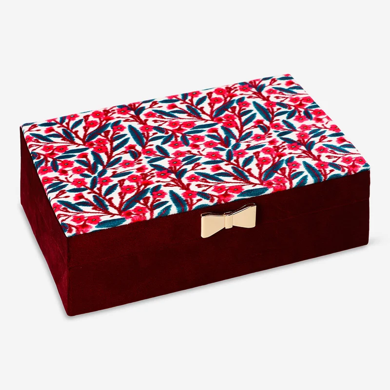 Velvet jewellery box with print - 25
