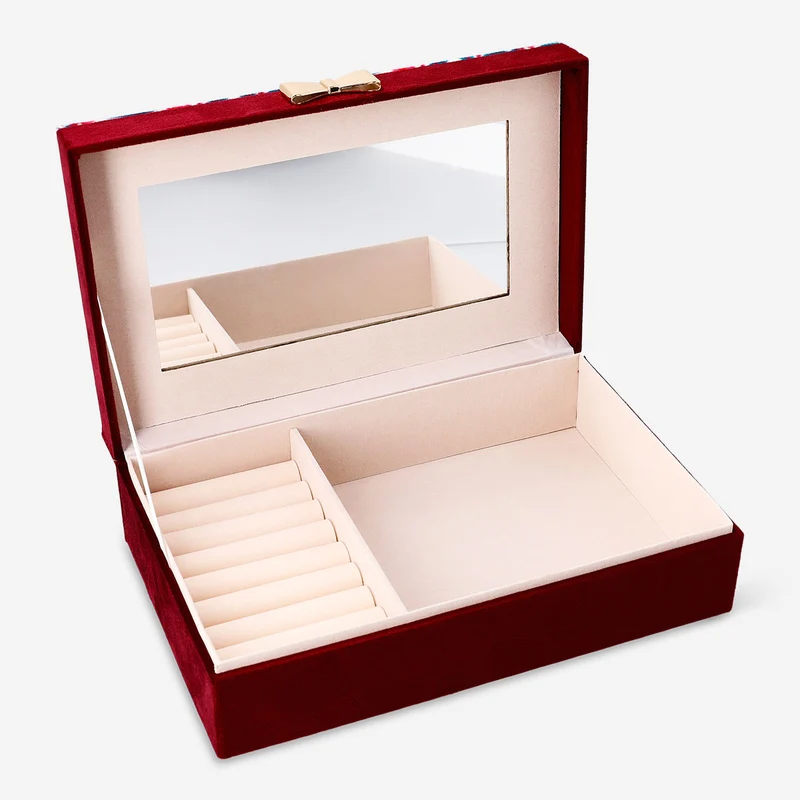 Velvet jewellery box with print - 25