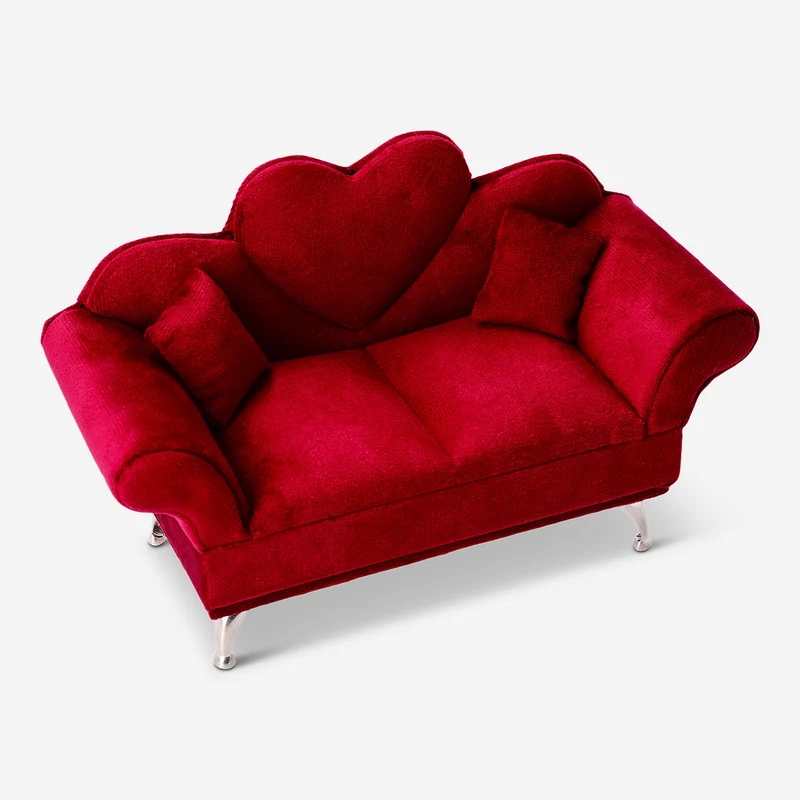 Jewellery storage as red heart sofa - 25 cm