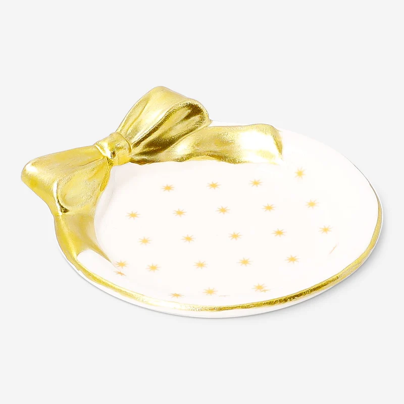 Dish with gold bow - 9 cm