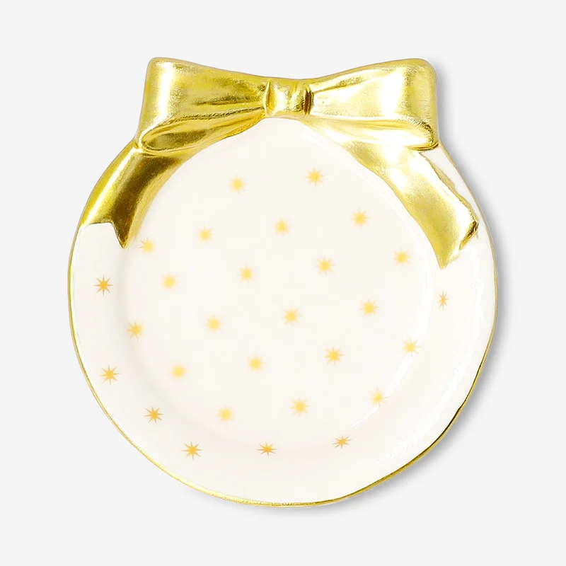 Dish with gold bow - 9 cm
