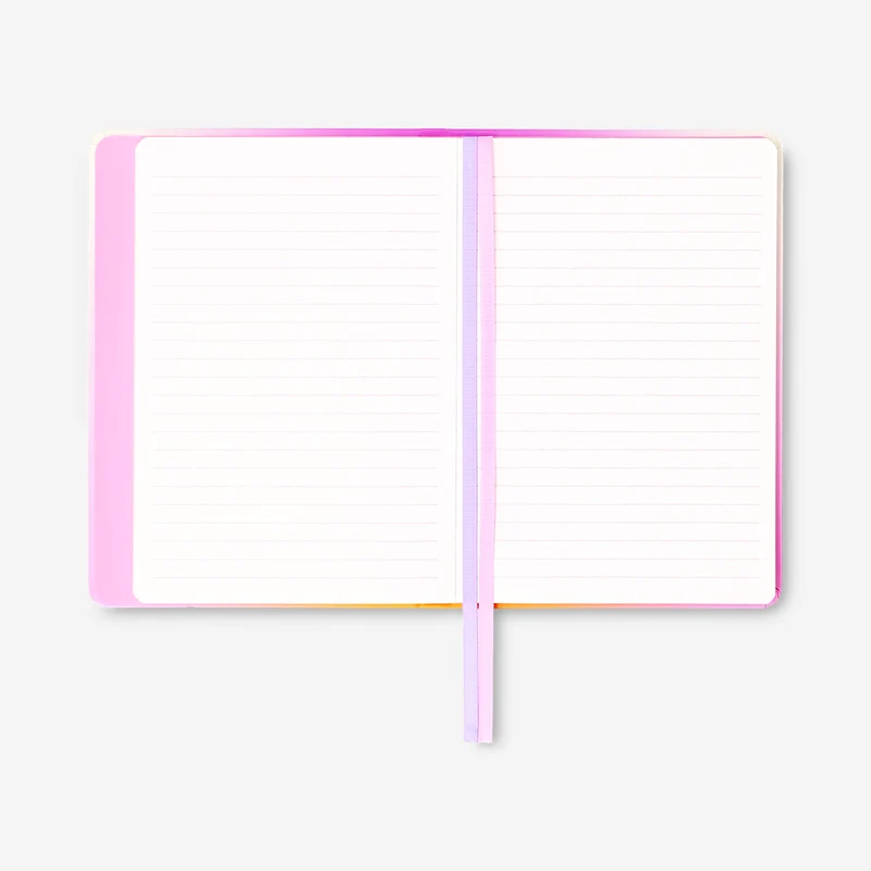 A5 gradient notebook with charms and heart mirror