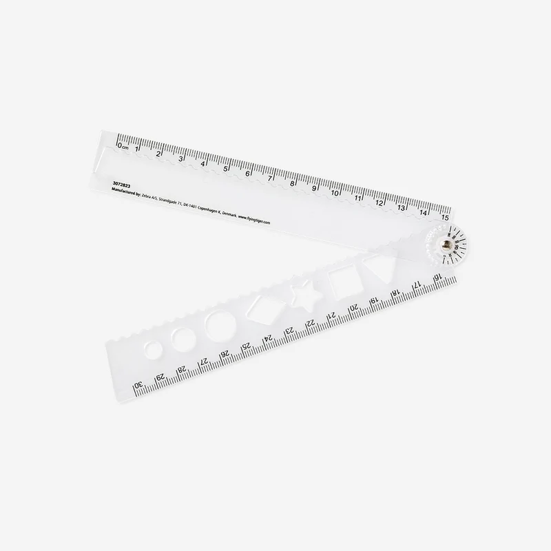Transparent foldable ruler