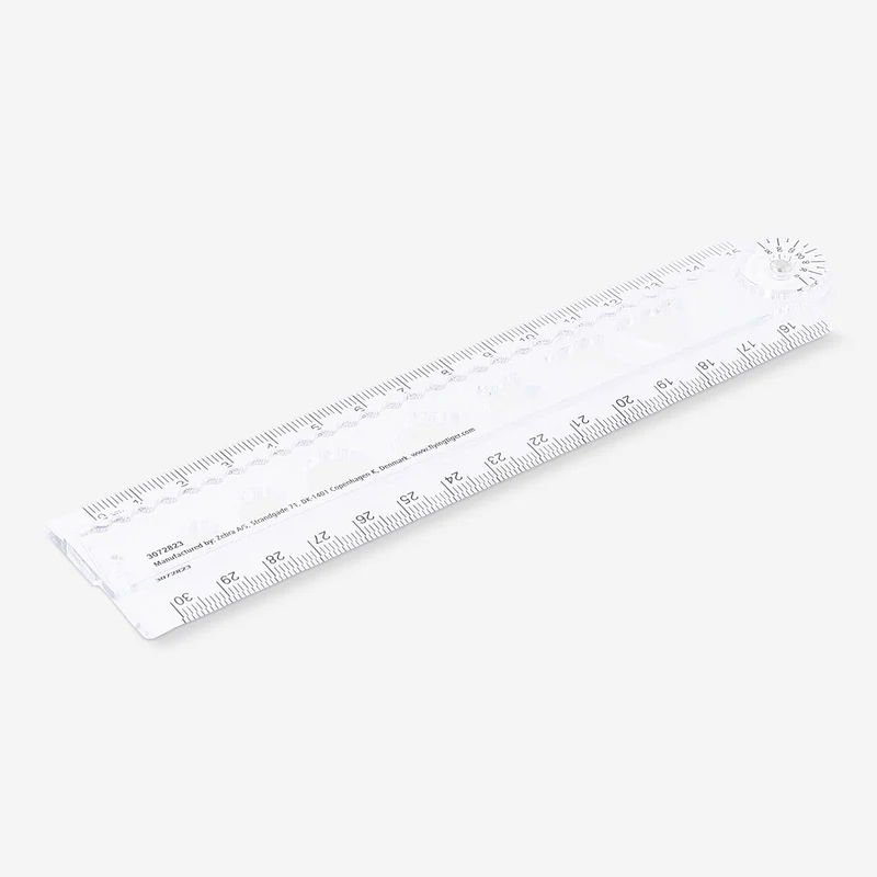 Transparent foldable ruler