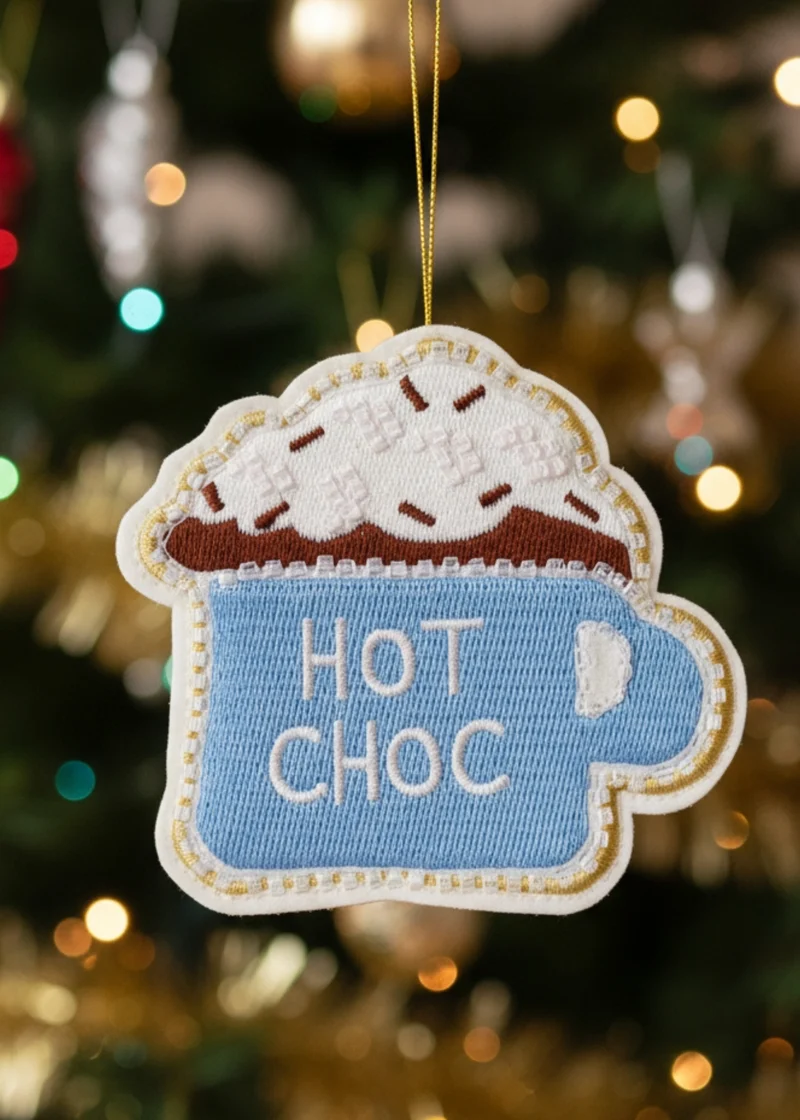 Hanging ornament - Hot chocolate with beads
