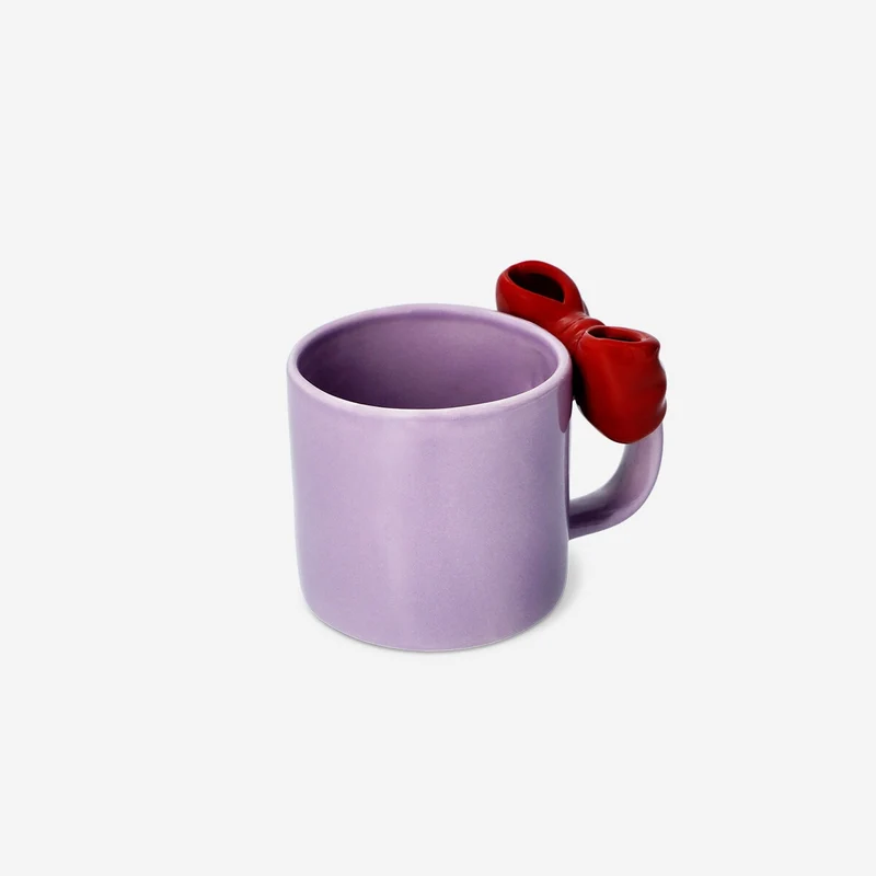 Purple mug with embossed bow - 300 ml
