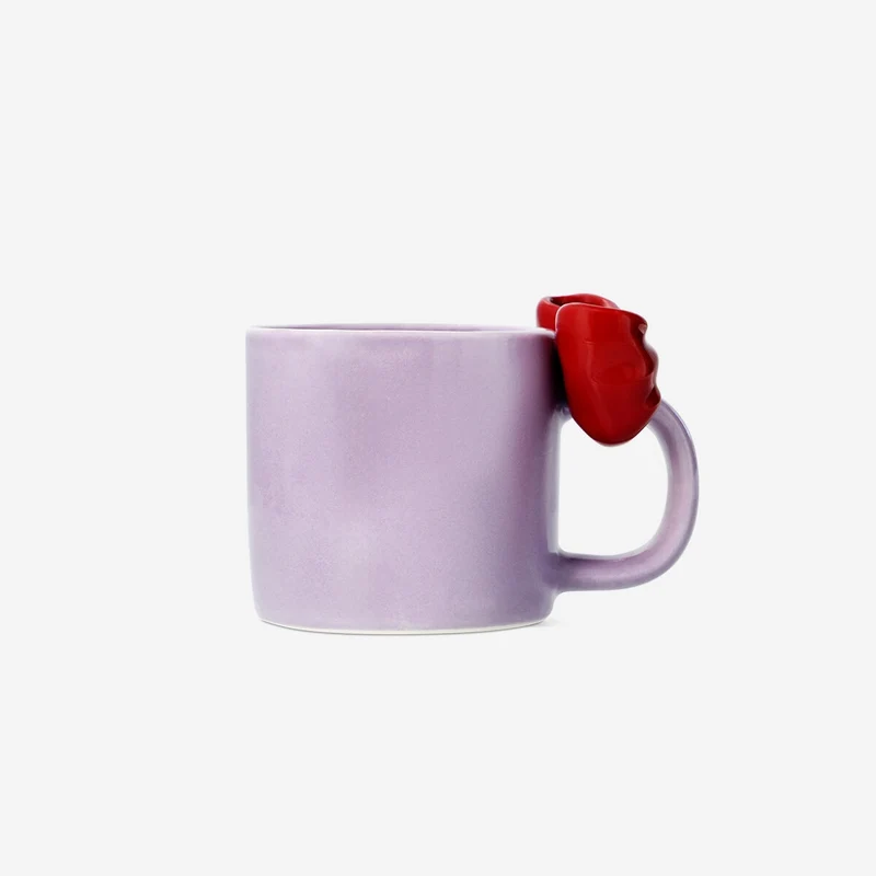Purple mug with embossed bow - 300 ml
