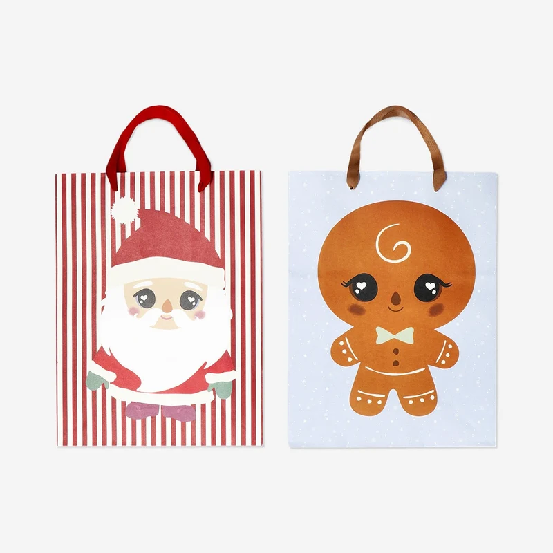 Gift bags with Christmas icons - 2 pcs