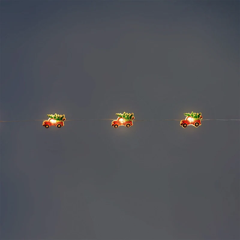 String lights with Christmas cars