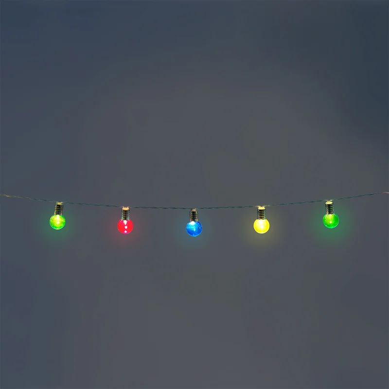 Outdoor string lights - Multi coloured round bulbs