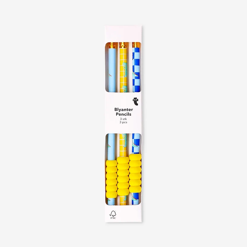 HB grip pencils with dinosaur print - 3 pcs