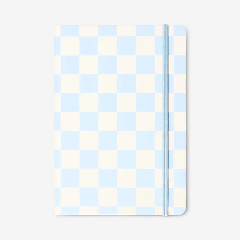 A5 blue chequered notebook