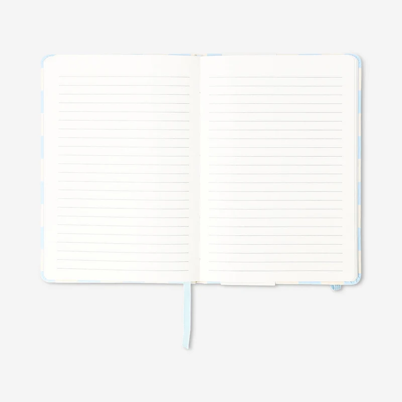 A5 blue chequered notebook