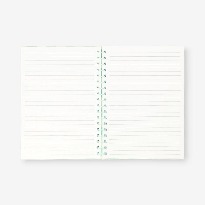 B5 lined notebook with green chequered cover
