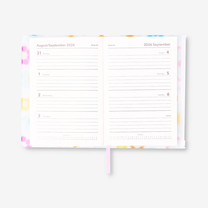 Floral study planner with zip lock - English