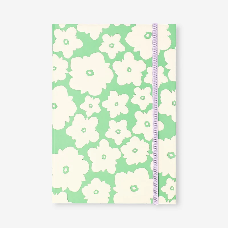 A5 green floral bullet planner