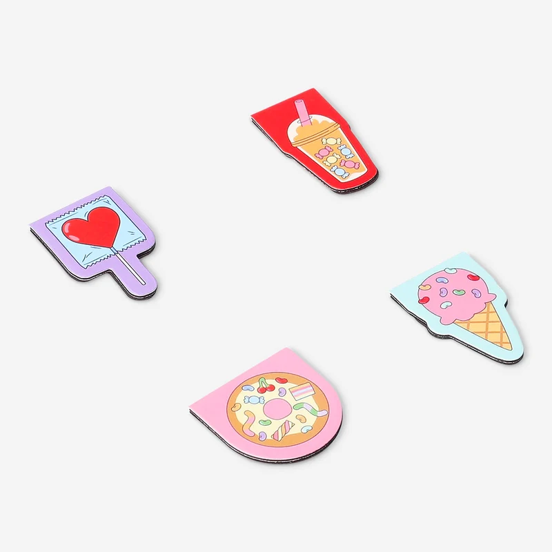 Magnetic bookmarks with food icons - 4 pcs