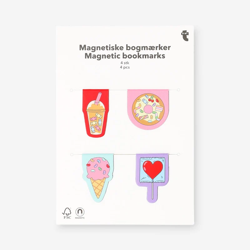 Magnetic bookmarks with food icons - 4 pcs