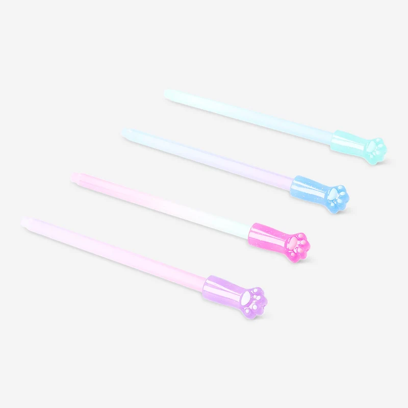 Erasable gel ink pens - Paw toppers - 4 pcs