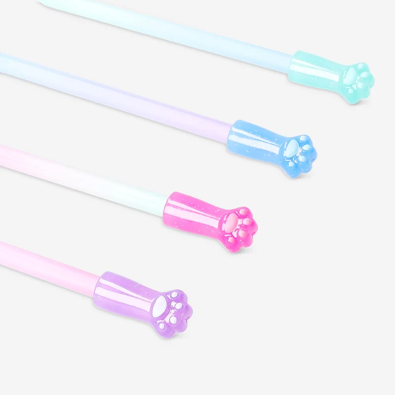 Erasable gel ink pens - Paw toppers - 4 pcs