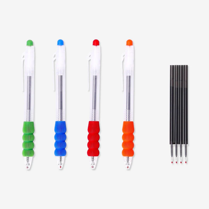 Erasable pens with black refills - 4 pcs
