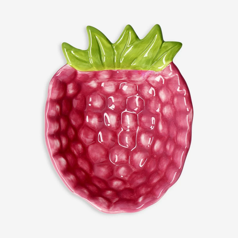 Pink ceramic raspberry bowl - 16 cm