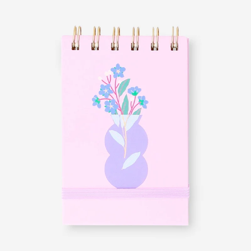 Spiral bound notepad with vase icon