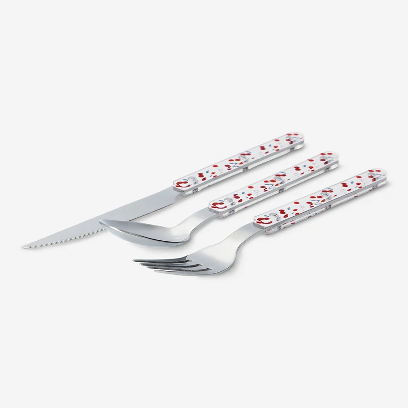 Cutlery set with cherry print - 3 pcs