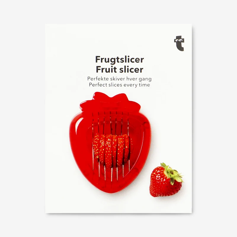 Red strawberry fruit cutter