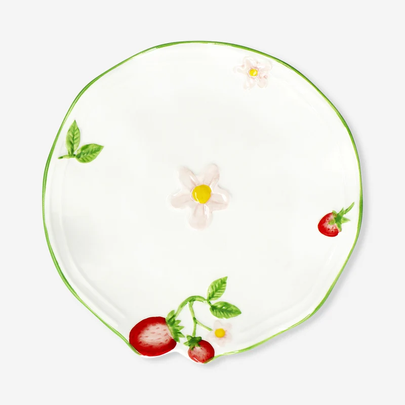 Plate with embossed strawberries - 20 cm