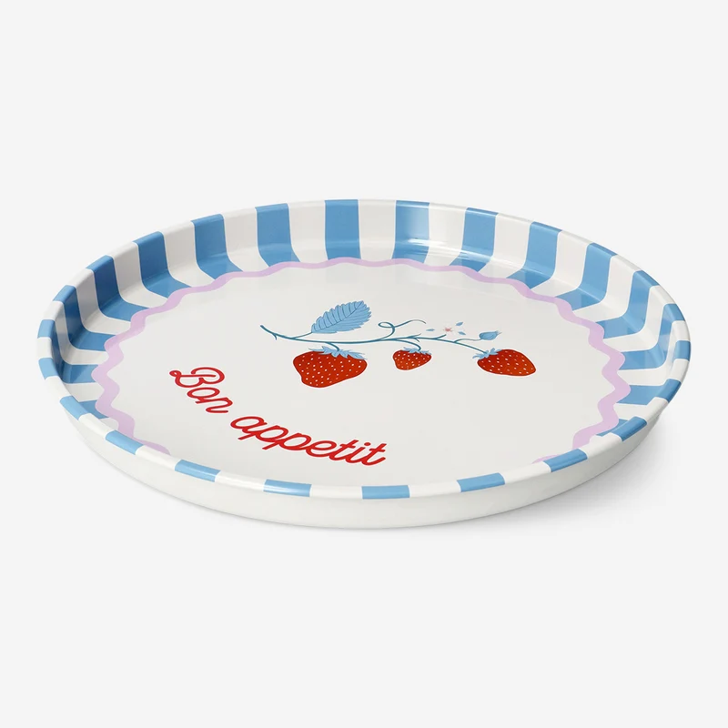 Decorative round metal tray - 31 cm