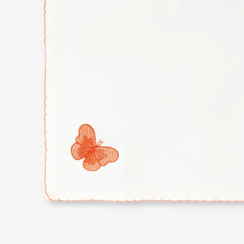 Fabric napkins with embroidered butterflies - 2 pcs