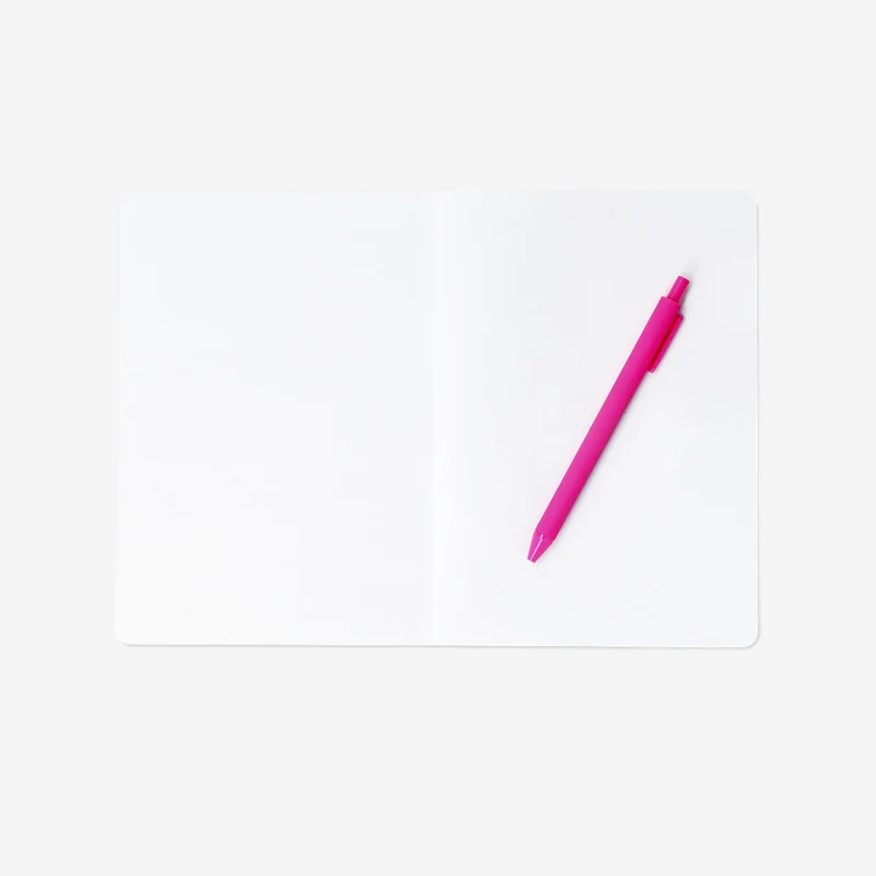 A5 - Pink notebook with ballpoint pen