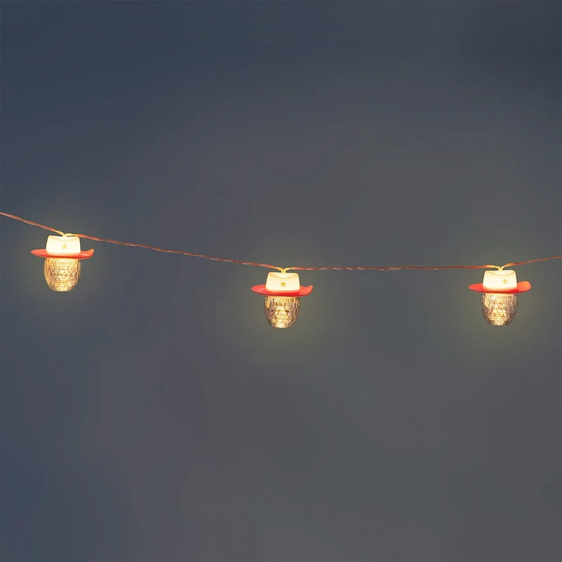 Disco cowboy hat string lights