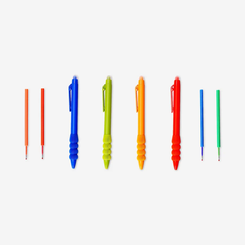 Erasable gel pens with refills - 4 pcs