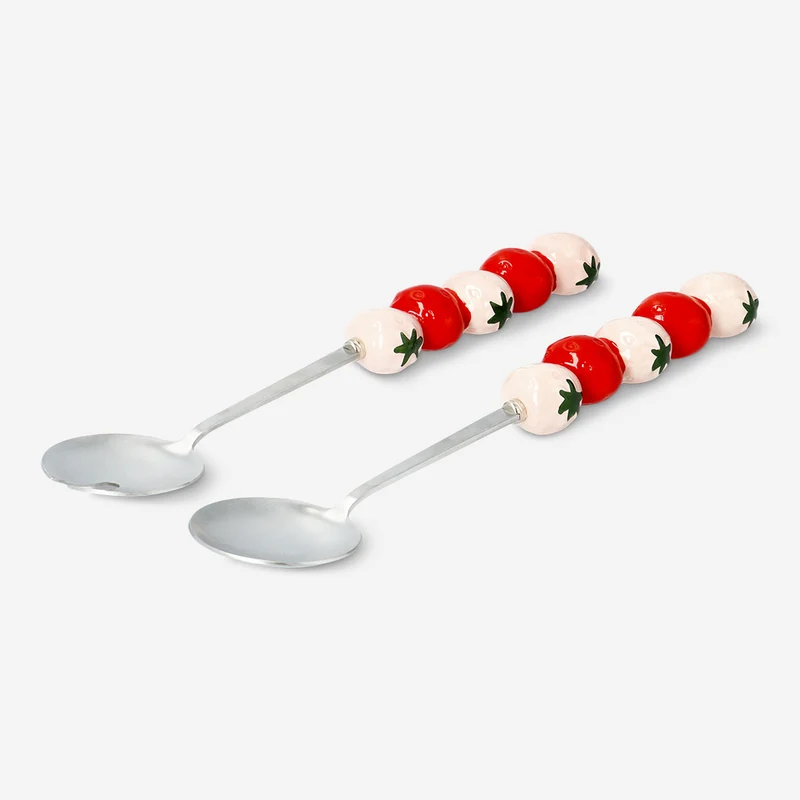 Salad servers with strawberries - 2 pcs