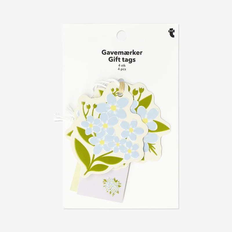 Flower gift tags - 4 pcs