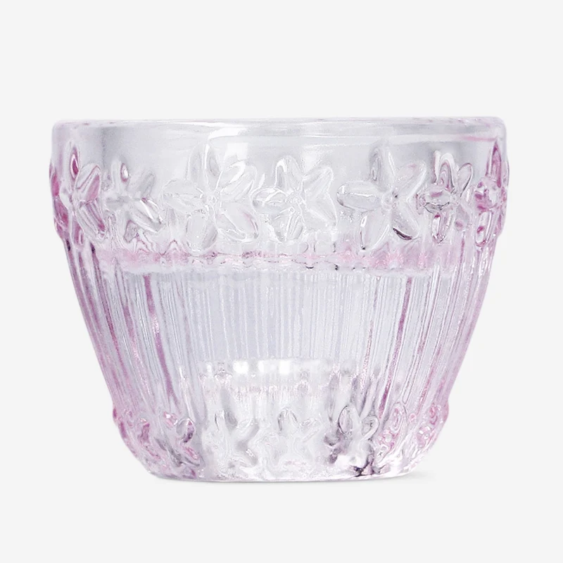 2 in 1 purple candle holder with embossed flowers