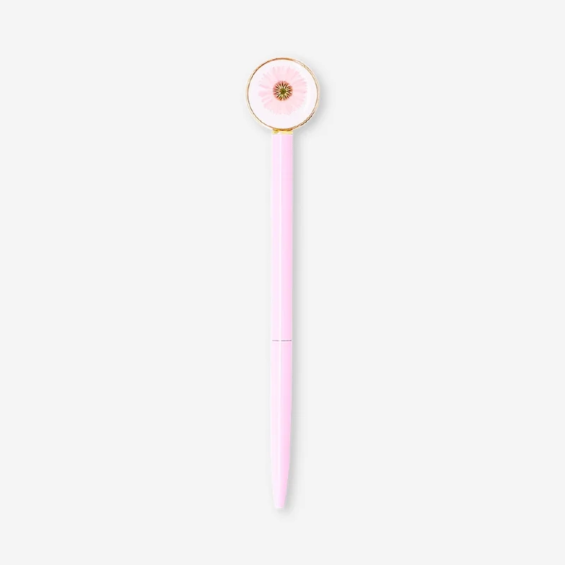 Ballpoint pen with flower - Black ink
