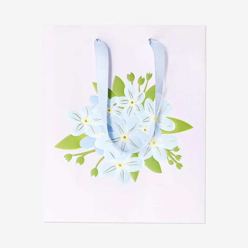 Gift bag with embossed flower