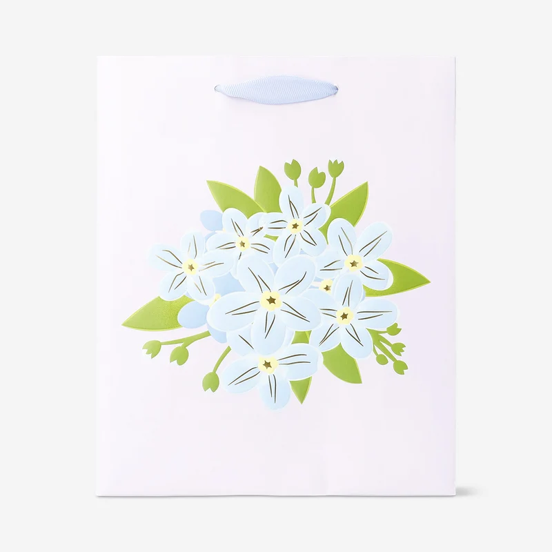 Gift bag with embossed flower
